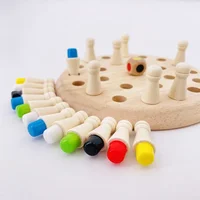 Wooden Memory Match Stick Chess Color Game Board Puzzles Montessori Educational Toy Cognitive Ability Learning Toys For Children 2