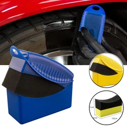Éponge de polissage pour roues de voiture, brosse avec couvercle ABS, tampons applicateurs de Contour de pneus, nettoyage et nettoyage, accessoires de détail 