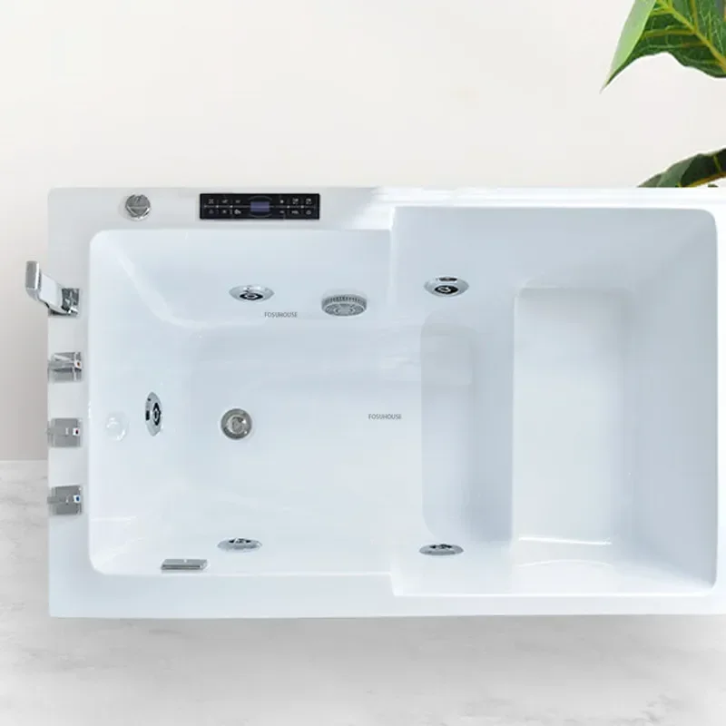 Modern Simple Home Acrylic Massage Bathtub Small Apartment Bathroom Constant Temperature Surfing Jacuzzi with Seat Design X 4