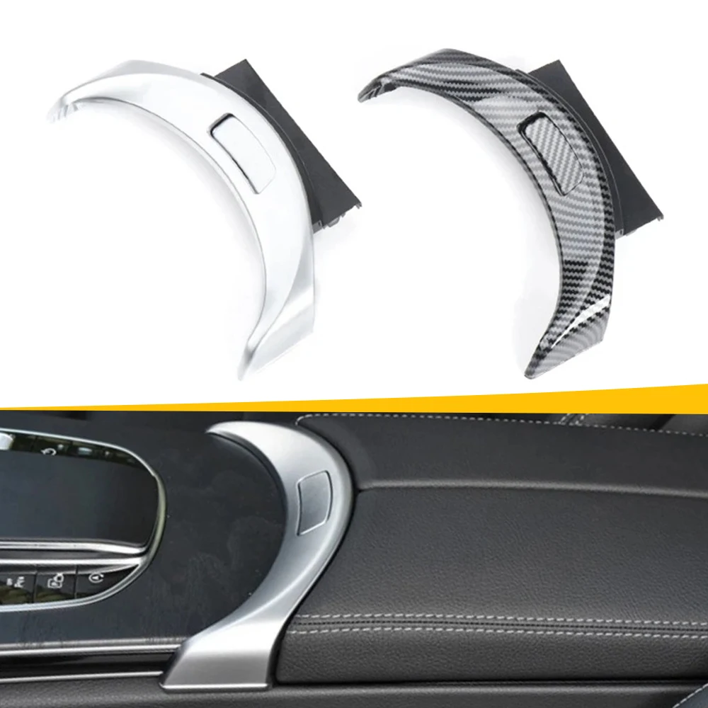 For Mercedes Benz C Class W205 GLC C180 Carbon Fiber Console Armrest Switch Button Trim  Center Armrest Box Button Trim Cover