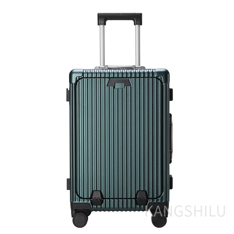 Carry-on suitcase 18''24''26''-inch aluminum frame front opening travel suitcase with wheels travel trolley case Rolling Luggage
