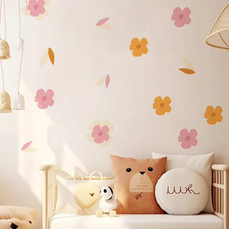 Boho Watercolor Plant Flowers Wall Stickers For Kids Rooms Children's Room Nursery DIY Wall Decals Home Decoration Wallpaper wall stickers vinyl decal stickers