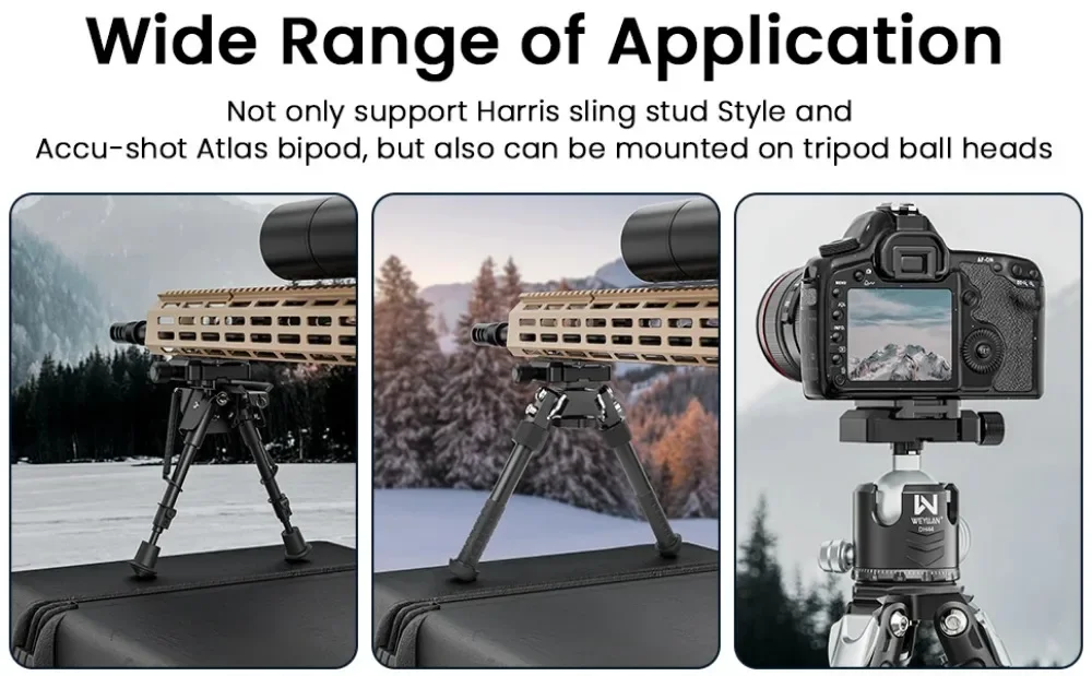Arca Rail Tripod Mount Adapter Base 3.15" M-LOK Rail Aluminum AB45/MK80 For Arca
