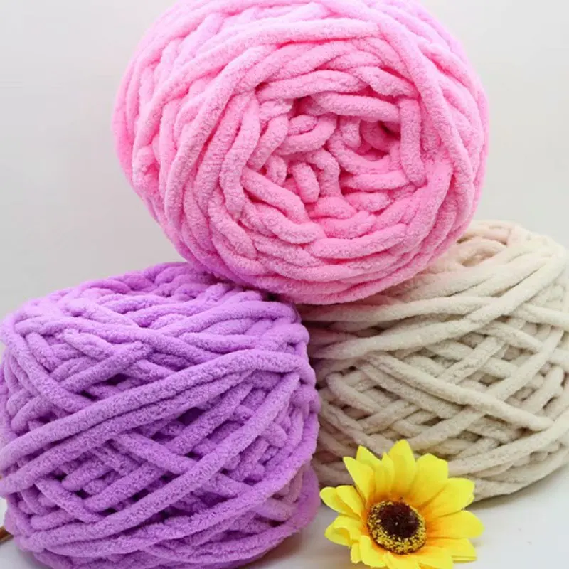 100G Chenille Yarn 100% Polyester Vegan Chunky Yarn Jumbo Yarn Knitting Materials for Knitting Scarves Blankets 6