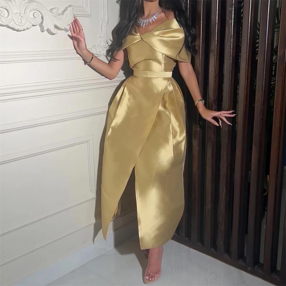 

Женское атласное платье в стиле ретро, с вырезом лодочкой, а-силуэт, длиной до щиколотки, вечернее праздничное платье, деловые платья для выпускного вечера