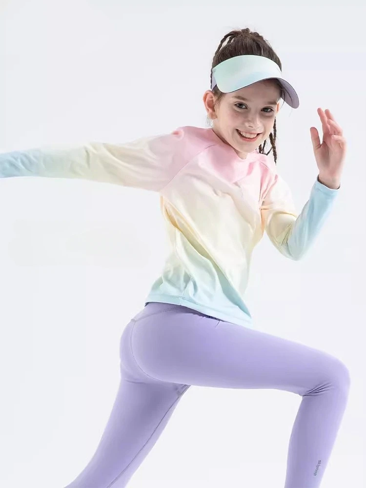 Children's Yoga Shirts Long Sleeve Boys Girls Sports Tops Gradient Loose Kids Sportswear Gym Tees Quick-dry T-shirts For Fitness 15 Sbb5a11660ff94ec7ba7bc15b54e09305Q