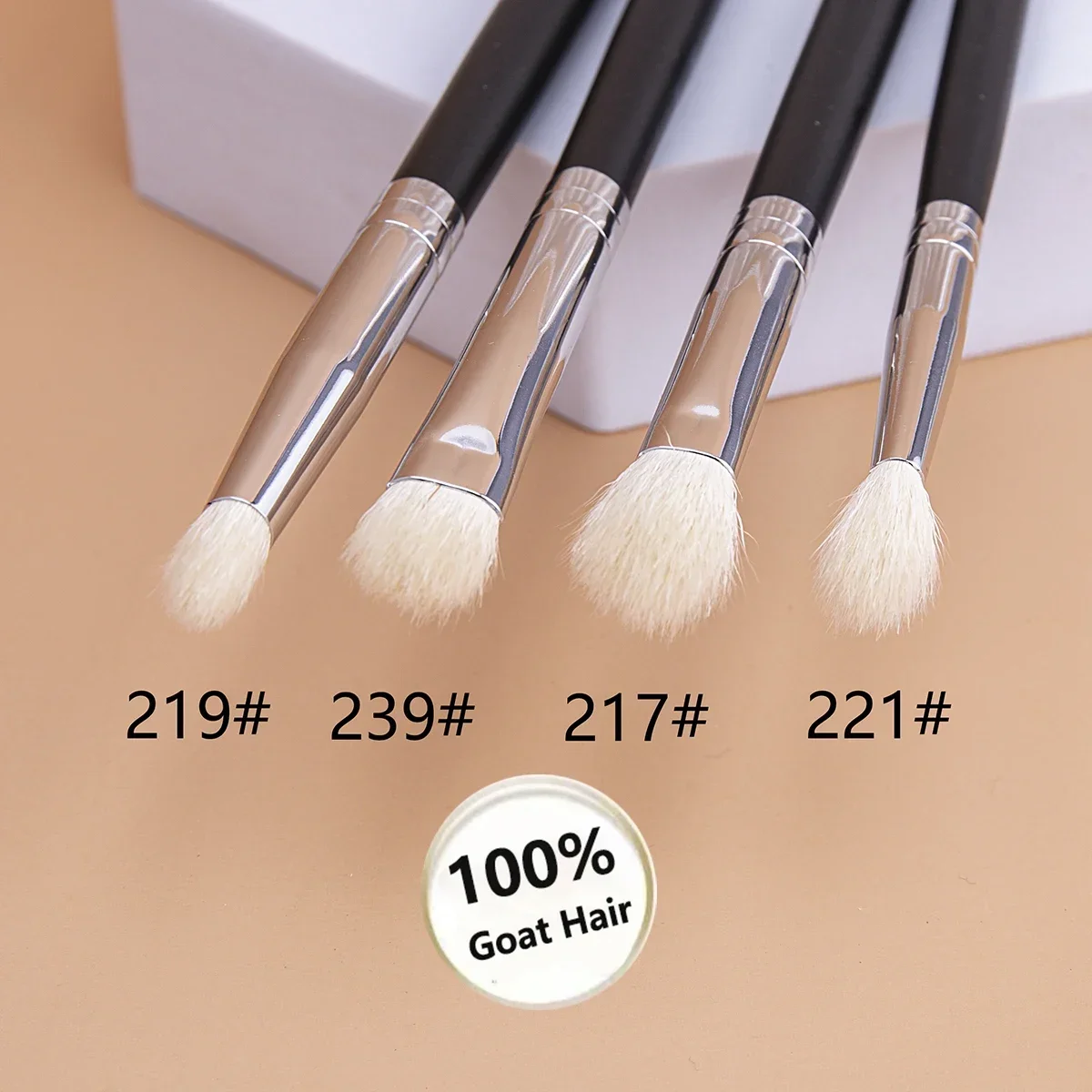 Makeup Eyeshadow Brushes Flat Eye Shadow Shader crease Blending Brushes Goat Hair Eye Shadow Liquid Cream Powder Make Up Tool 5