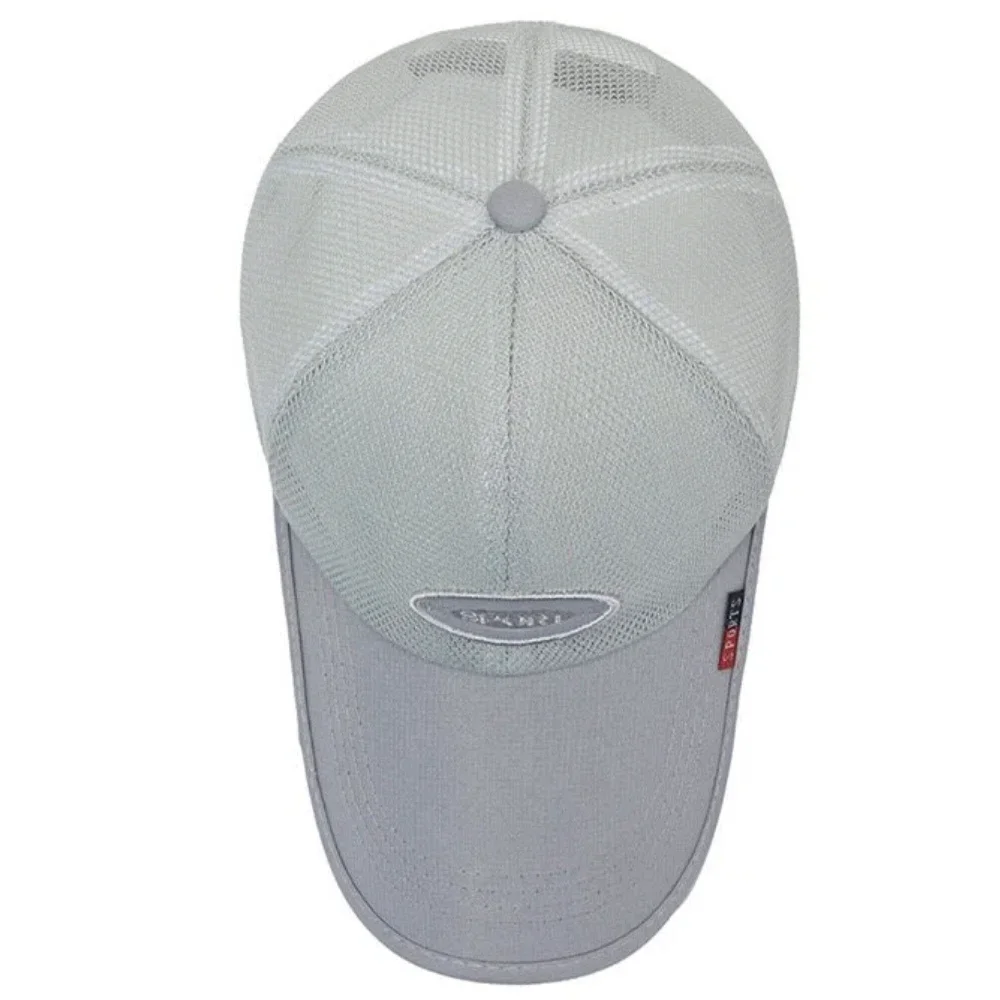 Neue Unisex-Baseballkappe mit langem Schirm und Mesh-Einsatz, atmungsaktiv, Sonnenschutz, Trucker-Hüte für Männer und Frauen, Outdoor-Wander- und Sportkappen – Detail 16