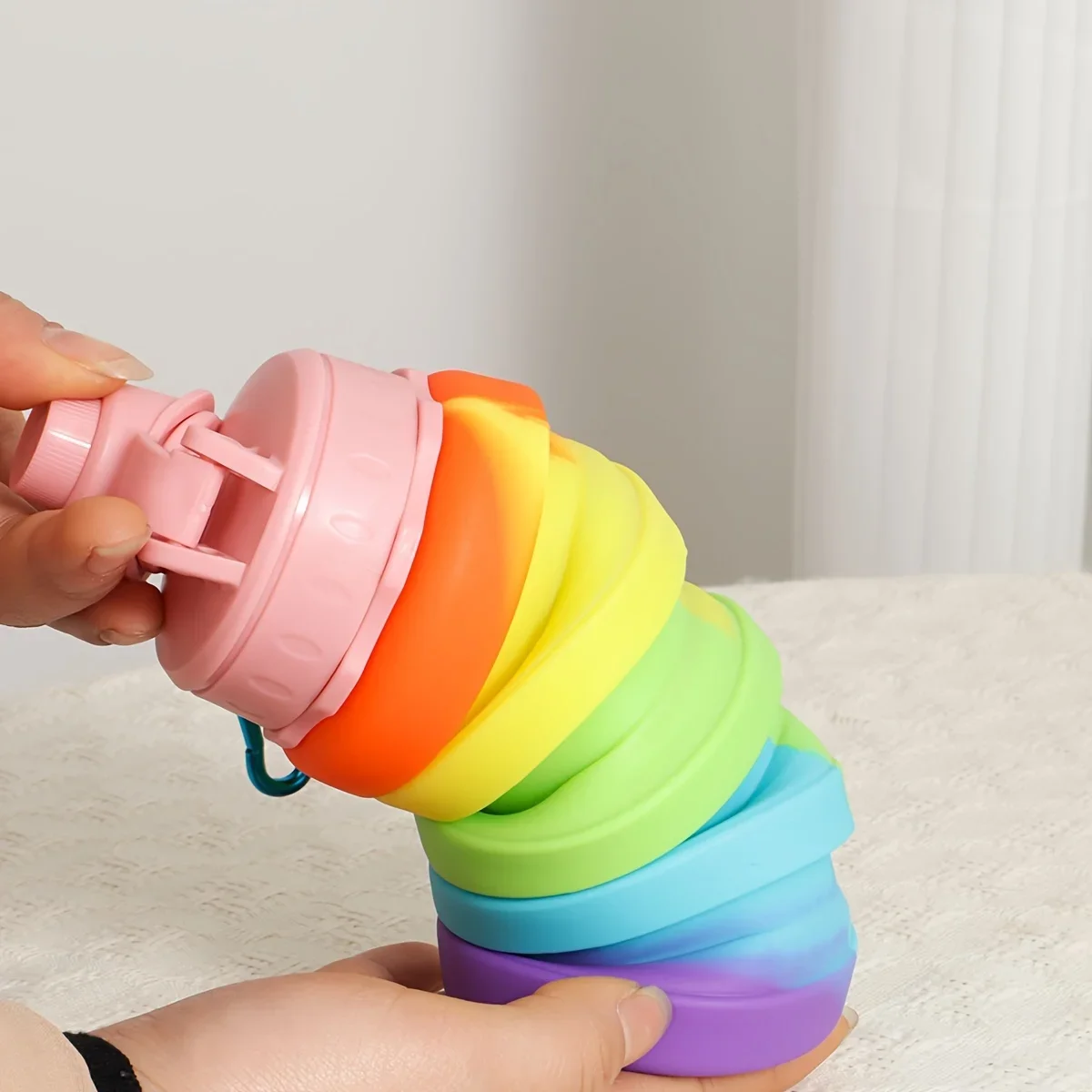 Silicone Foldable Water Bottle 420/500ml Leakproof Cycling