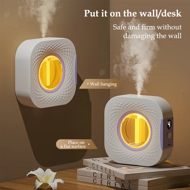 Smart Aroma Diffuser Air Purifier Digital Display Plant Essential Oils 4 Gears Wall Mount Tabletop USB Charging Living Room 1