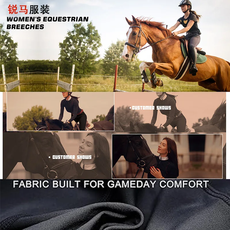 Women's Horse Riding Pants Full-Seat Breeches Equestrian Schooling Tights Outdoor Sportswear Knight Equipment Clothes 6