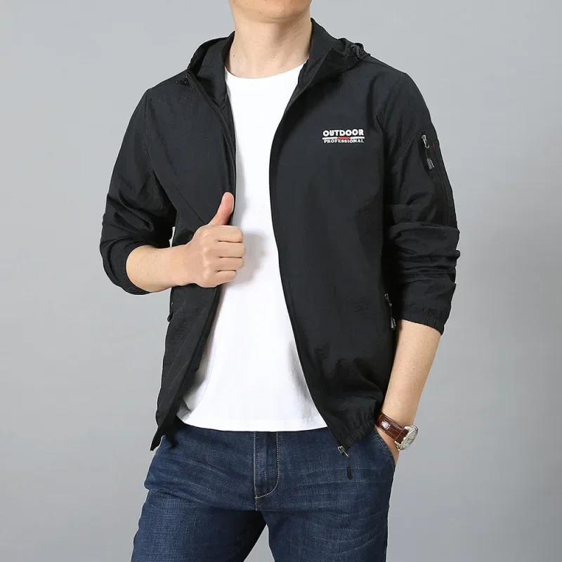 

Мужское летнее быстросохнущее Свободное пальто, легкое дышащее повседневное спортивное пальто для бега, защиты от солнца, 2023