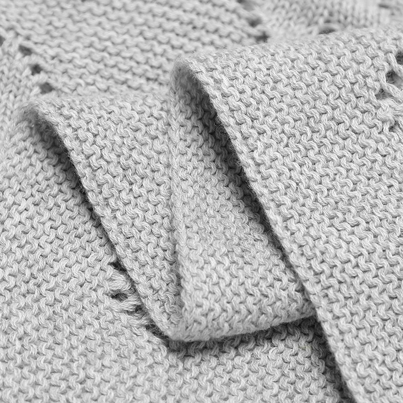 Baby Cotton Blankets Knitted Newborn Boys Girls Stroller Nursery Bedding Cradle Quilt 100*80cm Infant Swaddle Wrap Crib Cellular 5