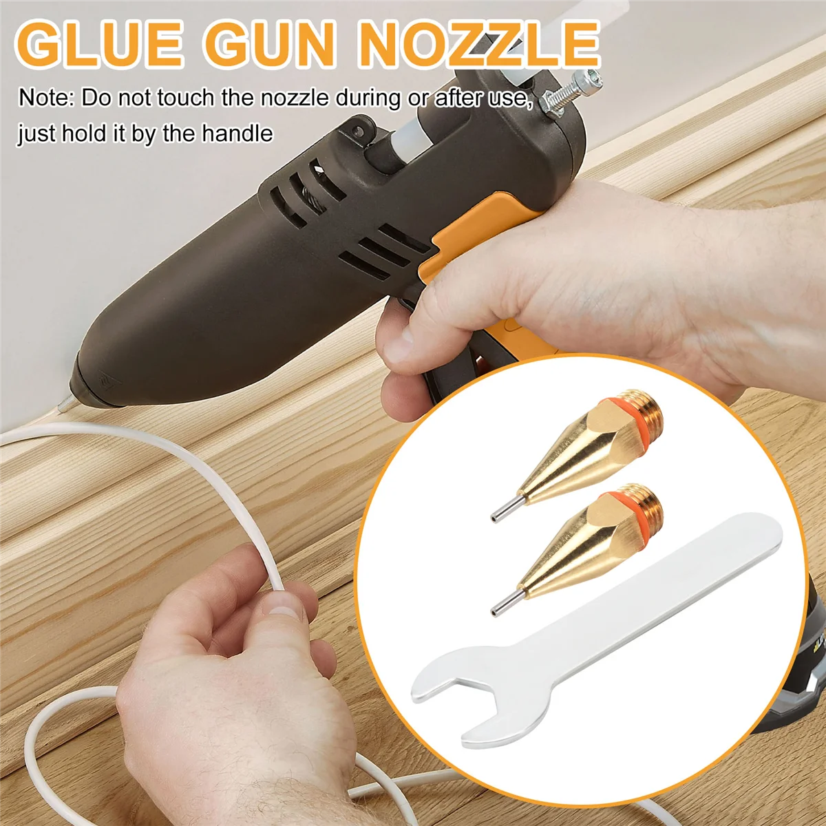 Haidaai01.ph*2Pcs 1Mm Aperture Diameter Hot Melt Glue Nozzle 1.0X40Mm Copper Nozzle With Nozzle Wrench Interchangeable Nozzle Parts | Philippines