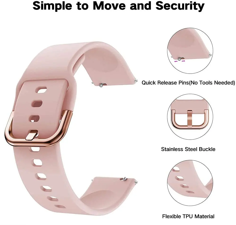 20mm 22mm Watch band For Amazfit GTS 2/3/2e/GTS 2 Mini/GTR 3 Pro/2/2e/42mm/47mm Silicone Sport Bracelet Amazfit bip u pro strap