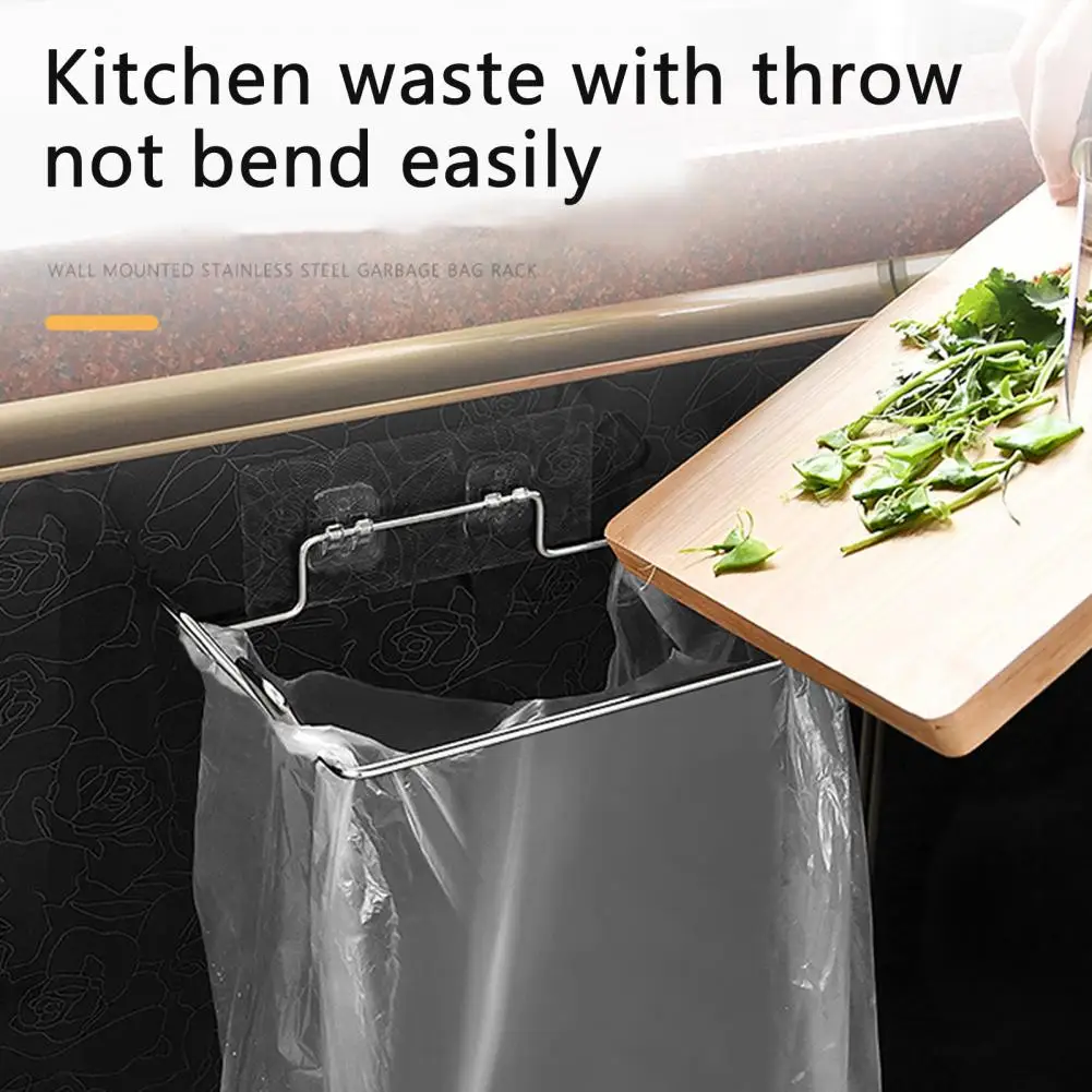 Yesbay Storage Box Punch-free Wall Mount PP Garbage Bag Storage Case for  Kitchen,Grey 