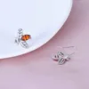 Fashion Retro Little Bee Stud Earrings Amber Bee Earrings Exquisite Jewelry Valentine'S Gift Boucle D’Oreilles Acier Inoxydable 3