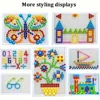 Mushroom Nails Plate Toys Puzzles Jigsaw Puzzle Creative Mosaic Pegboard Educational Toys Educational Building Block Diy Toys 5