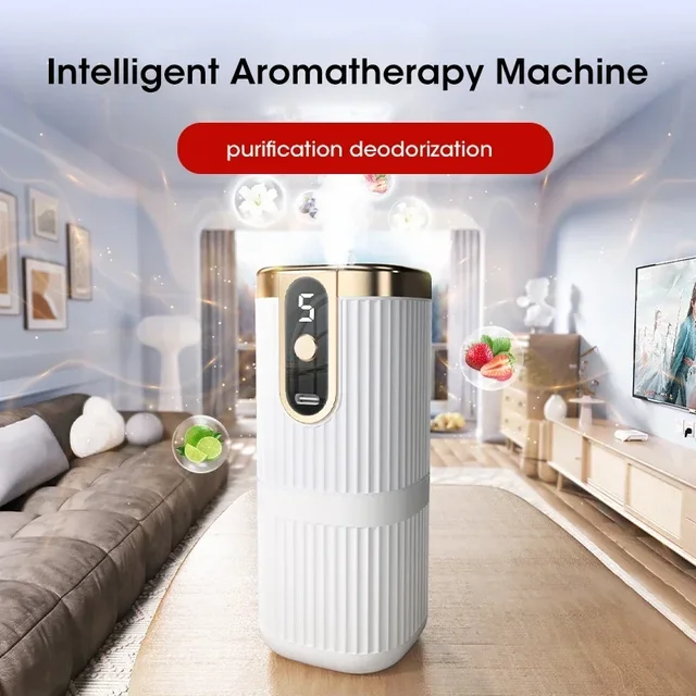 Mini Essential Oil Aroma Diffuser Large Mist Air Humidifier Rechargeable 5-Gear Aromatherapy Machine Air Freshener for Home Car 4