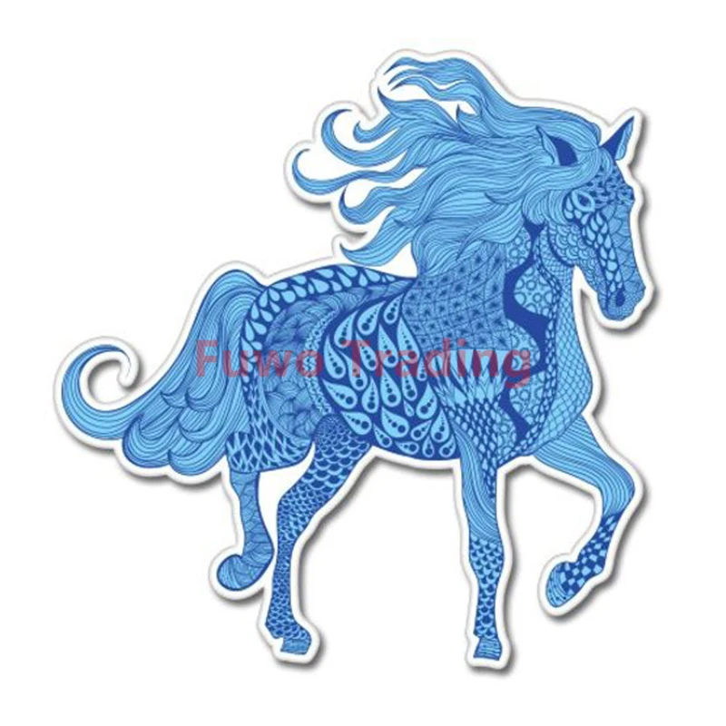 Fuwo Trading Car Sticker Personality Interesting Lovely Cartoon Horse Colored High Quality Graphic Decoration PVC |