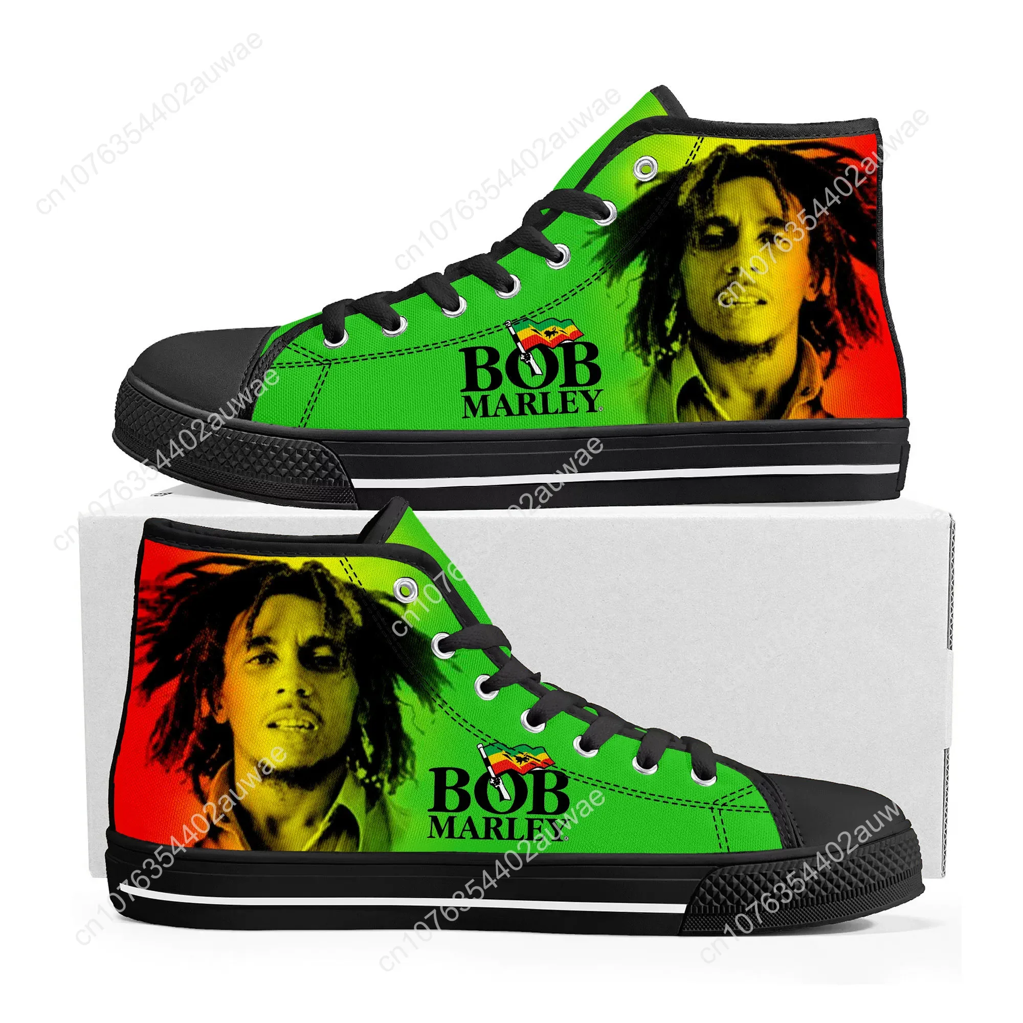 

Legend Bob Marley Reggae Rasta High Top High Quality Sneakers Men Women Teenager Canvas Sneaker Casual Couple Shoes Custom Shoes