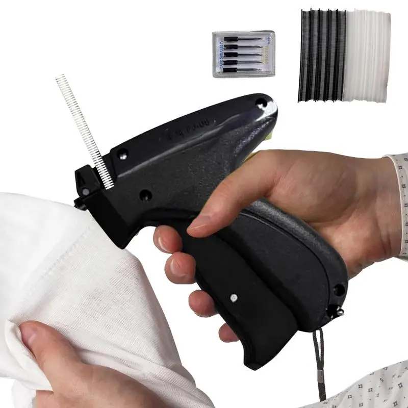 Clothes Garment Price Label Tagging Tag Gun 6 Needles 1000 White/Black Tag Fasteners Machine Plastic Label Sticker Sewing Tools