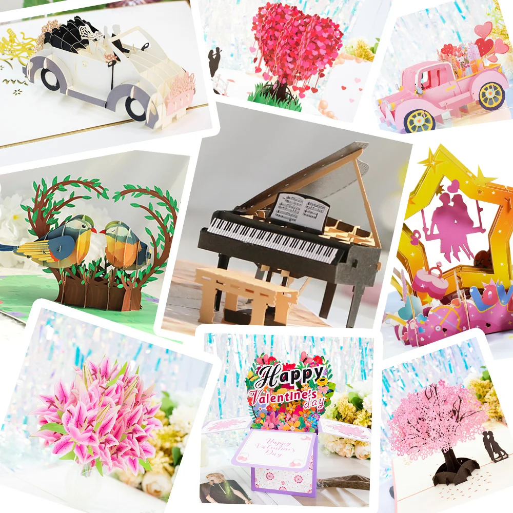 Greeting cards wedding invitations thank you cards 3D Pop UP Love Card for Wife and Girlfriend gift for Valentines Day Anniversary Wedding Invitation Greeting Thank You Cards