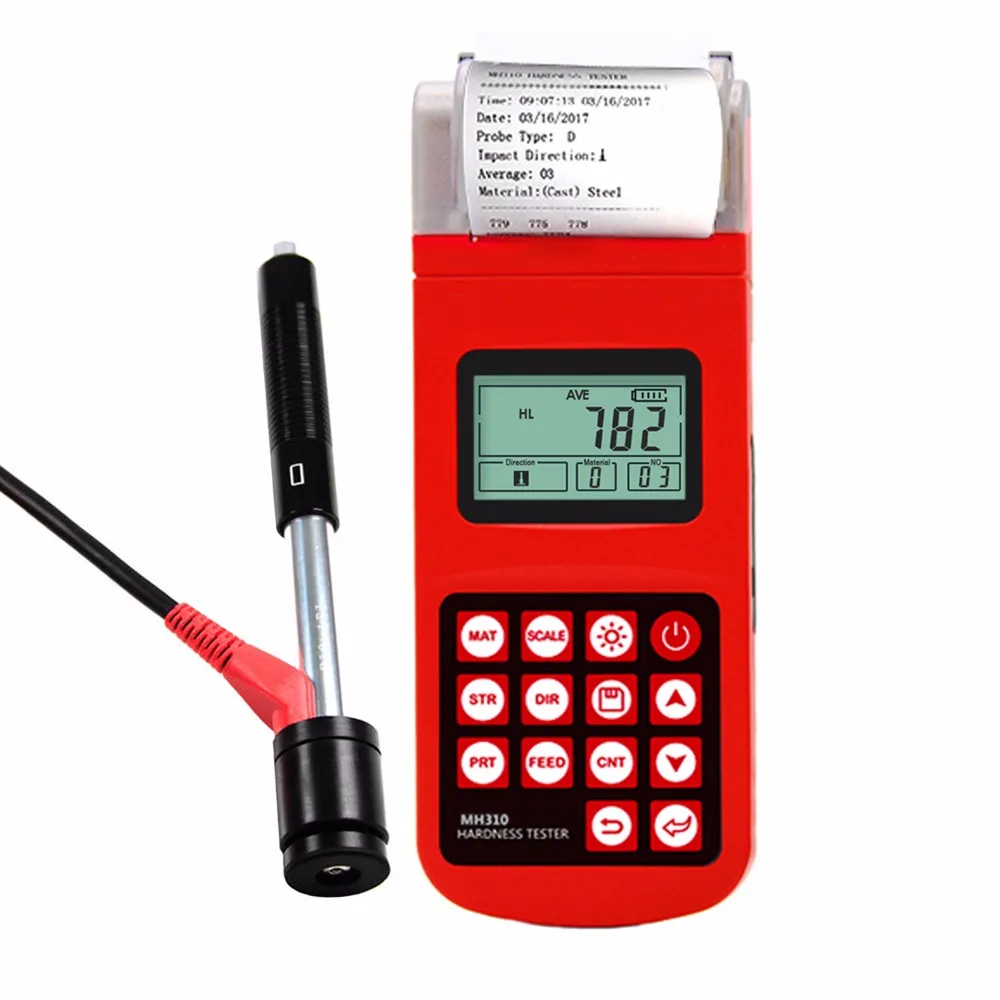 

MH310 Leeb Hardness Tester Gauge LCD EL backlight with Integrated High Speed Thermal Printer
