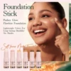 MLSMILE Powder Foundation Stick Waterproof, Anti-Sweat, BrighTening Smoothing Concealer Stick with Light Matte Liquid Foundation 3