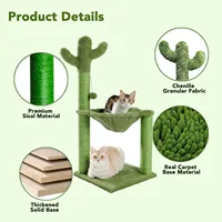 Cactus Cat Tree with Hammock Scrapers Tower 6