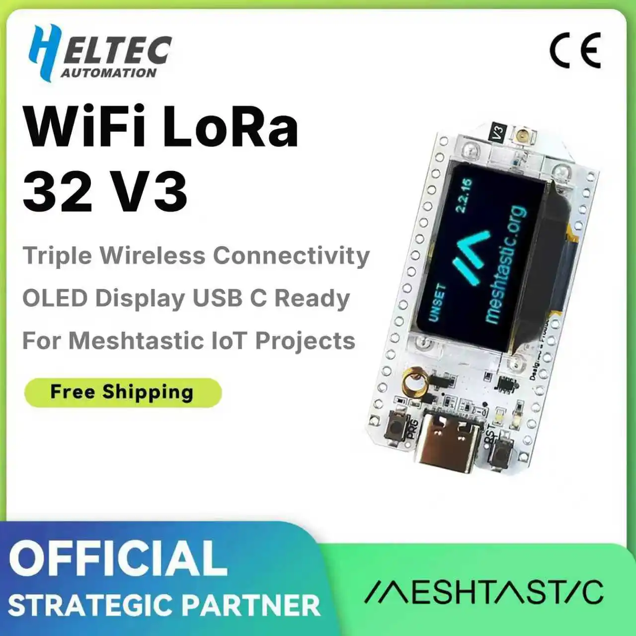 Heltec WiFi LoRa 32 V4 Development Board Met OLED - ESP32-S3 SX1262 27dBm Voor Meshtastic En IoT