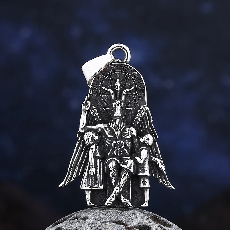 316L-Stainless-Steel-Pendant-Necklace-Baphomet-Goat-Satanic-Satan ...