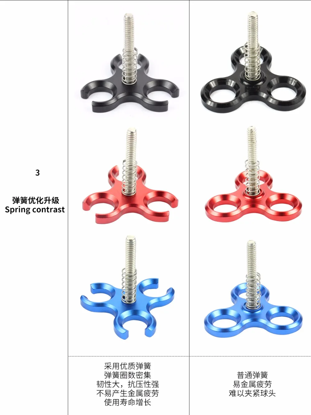 CNC Stativ Schmetterling Clip Clamp 2 3 Open Hole Tauchen Licht Halterung Stecker Kugelkopf Mount Adapter für Gopro Sport SLR Kamera – Detail 8