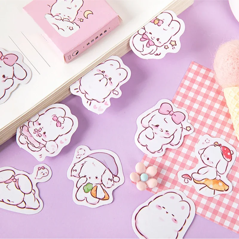 46Pcs Boxed Cute Cat Stickers For Scrapbooking Journaling Water Bottle Kids Laptop Diary Planners Collage Envelope Phone Case Art Crafts DIY Decoration