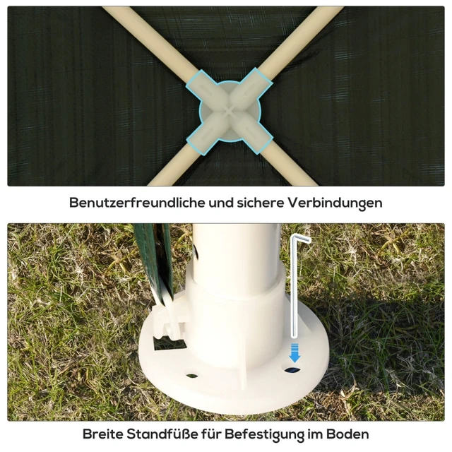 Kültéri Kerti Pavilon, Pavilonok, Nagy Sátor, Party Időjárásálló Szúnyoghálóval, Poliészter Szürke 2,7 M. - Image 5