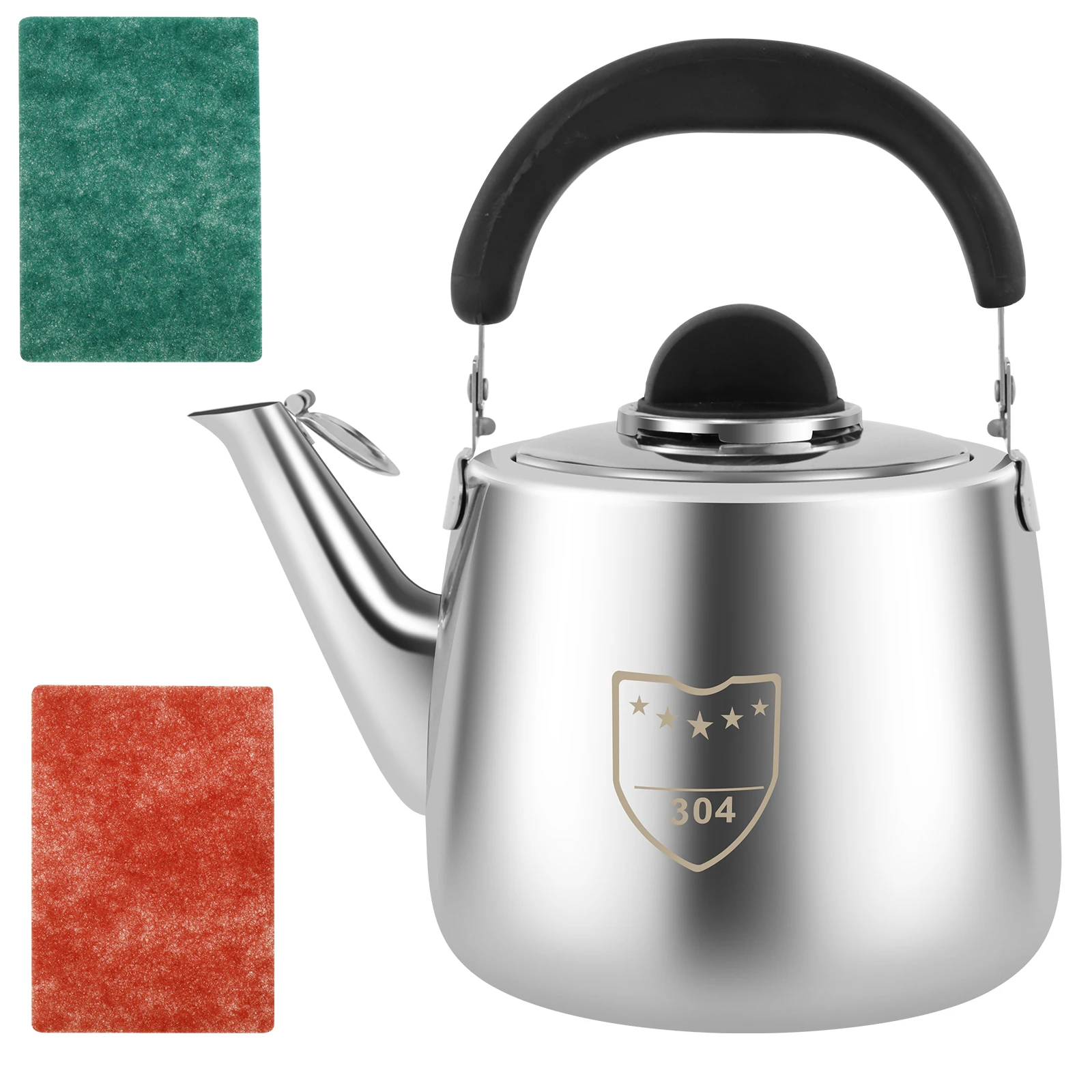 Stainless Steel Whistle Teakettle Stovetop Induction Curved Handle Home Camping Boiling Coffee Tea Kettle Stove Top whistling teapot tea kettle 3L