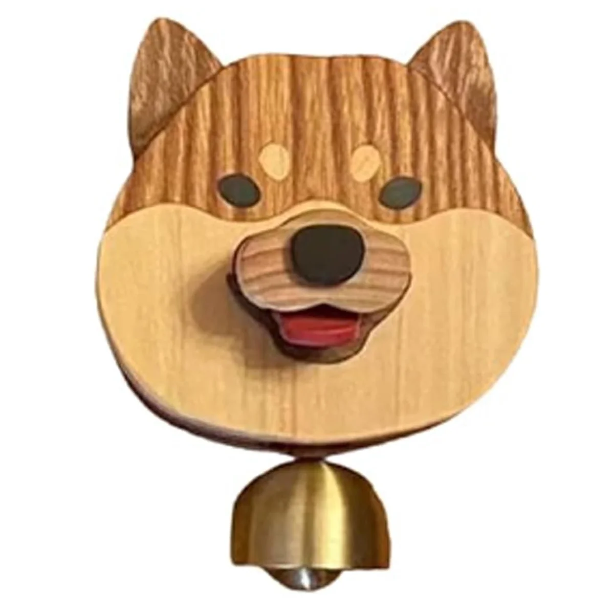 A04R-Wooden Shiba Inu Wind Chime Doorbell, Hanging Decoration Wind Chime, Wood Products Doorbell Shiba Inu Doorbell