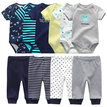 Set di vestiti regalo per neonato Set di vestiti per neonato 6 pezzi Body + 4 pezzi Pantaloni Outfit Vestito per bambina Pigiama infantile Set di puro cotone