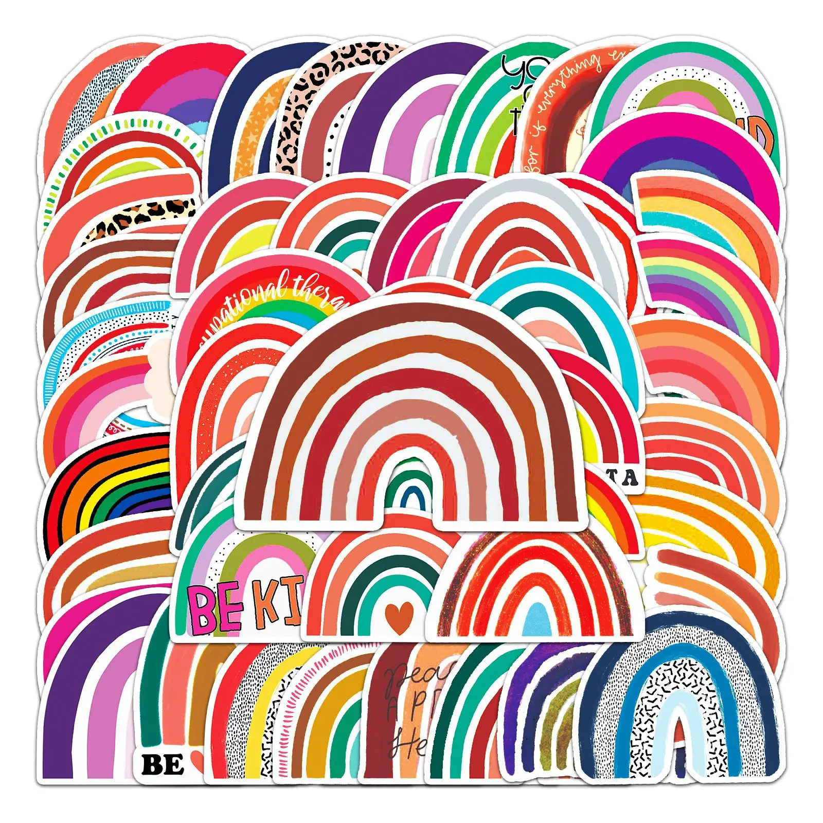 

50Pcs Bohemian Rainbow Bridge Series Graffiti Stickers Suitable for Laptop Helmets Desktop Decoration DIY Stickers Toys