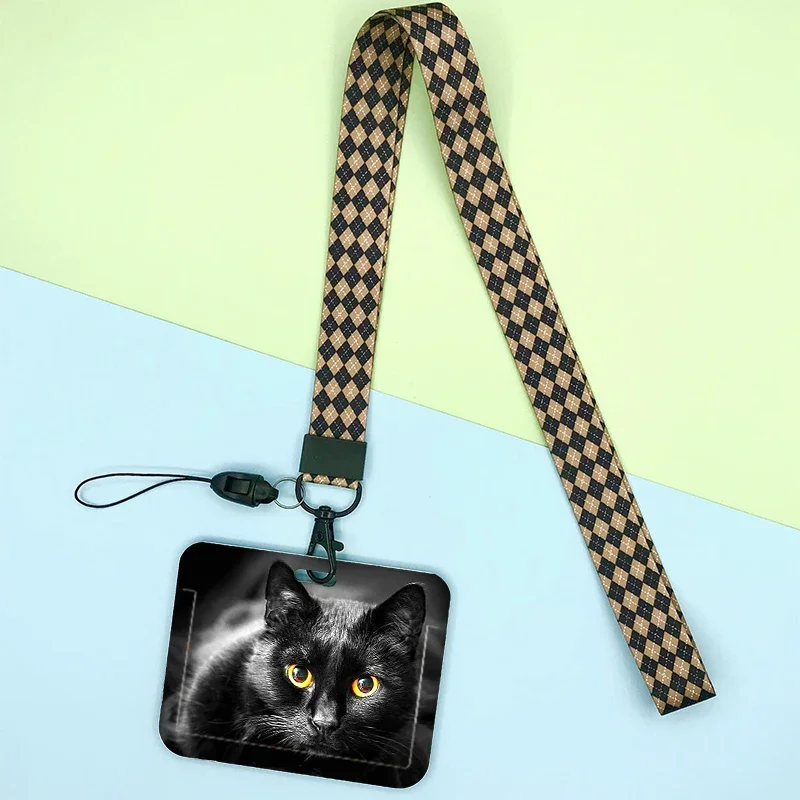 Versatile Animal Print Lanyard with ID Badge Holder & Charm