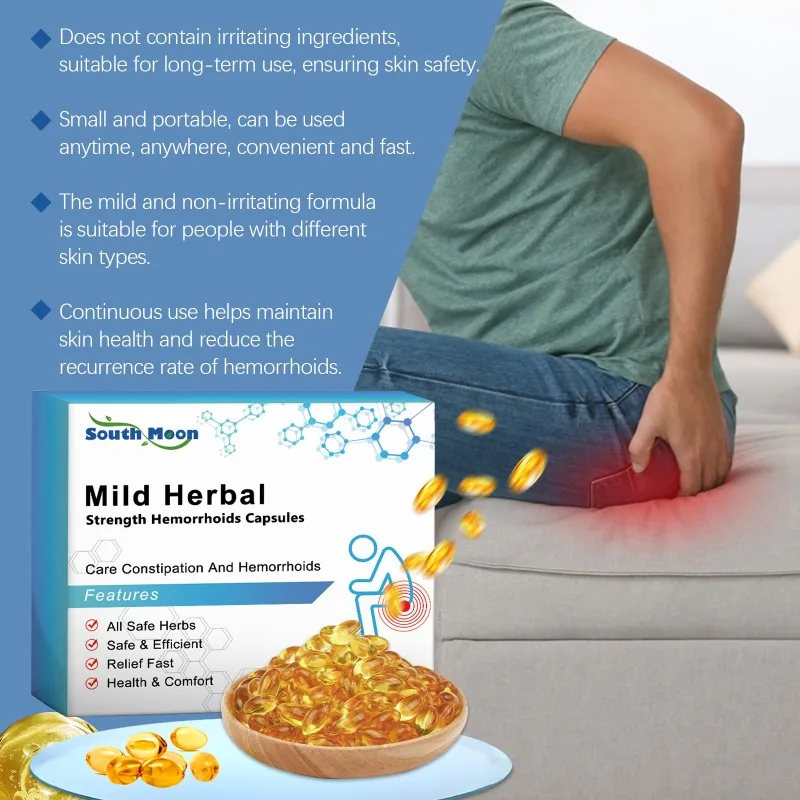 Hemorrhoids Capsules Mild Herbal Strength Repair Internal External Hemorrhoid Nourishing Body Skin Soothing Dry Care