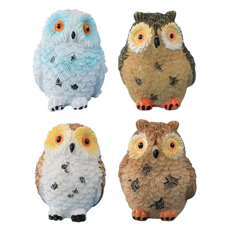 

Mini Owl Figurines Home Fairy Garden Ornaments Decoration Statues For Garden Charming Owl Statue Set For Fairy Garden Landscape