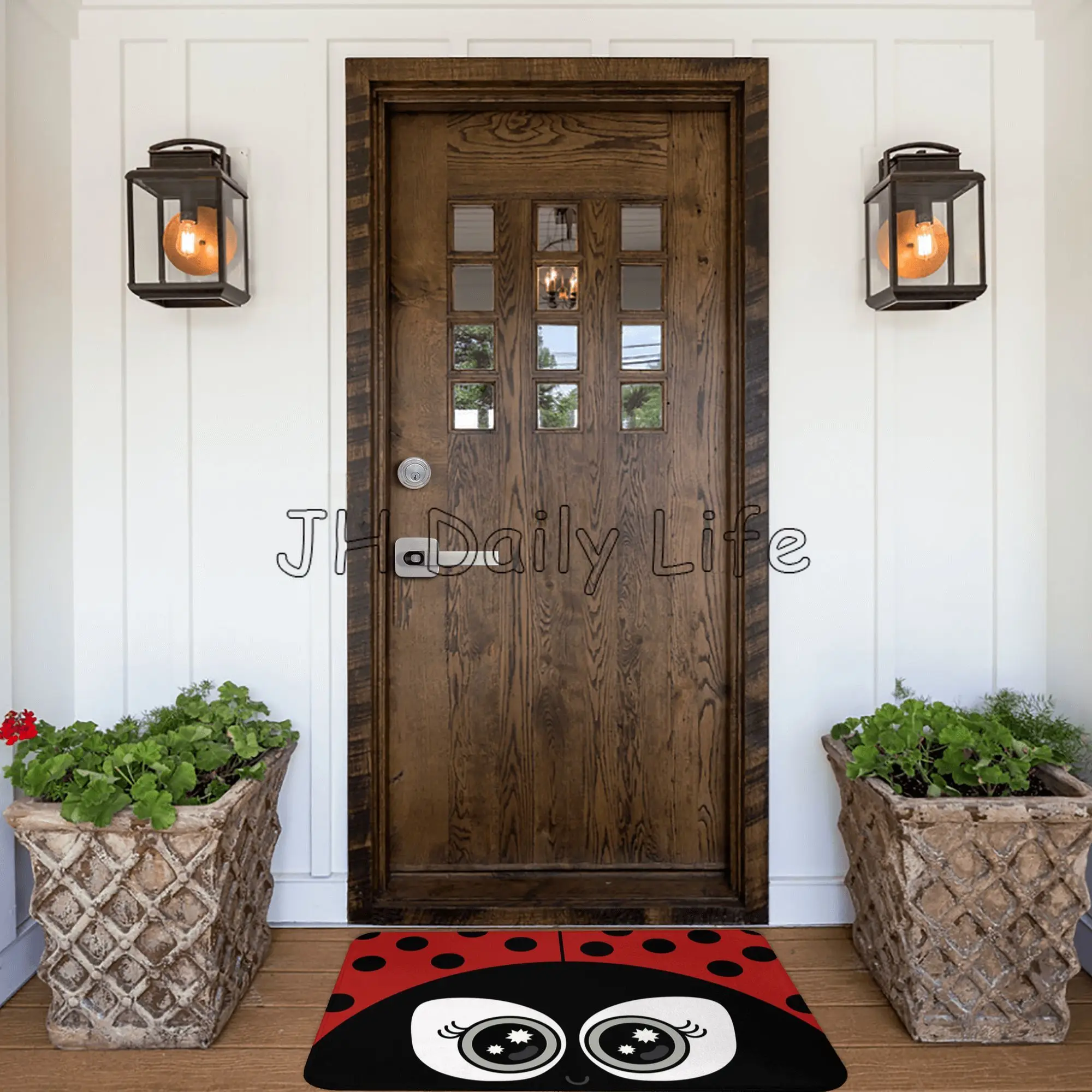 Cute Cartoon Ladybug Indoor Doormat Durable Front Door Mats Entryway Rug Non-Slip Absorbent Floormat Resist Dirt Rugs Home Decor