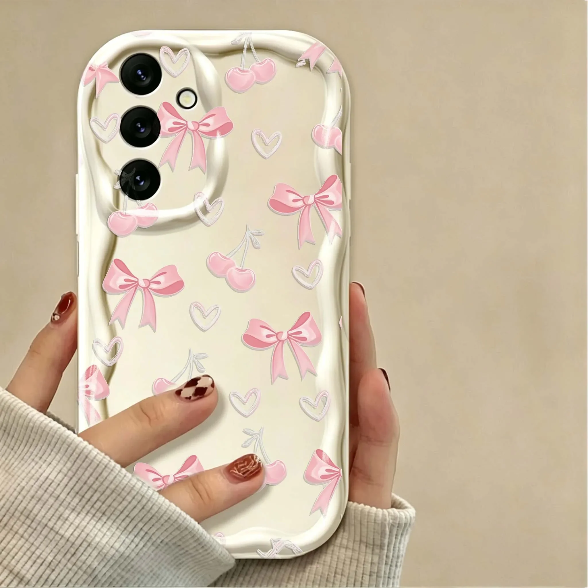 Bow Cherry Strawberry Fruit Pattern Phone Case