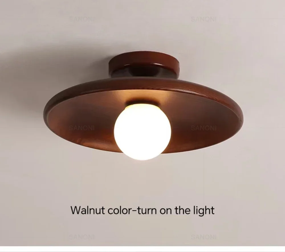 Nordic Ceiling Lamp Wooden Round Ceiling Light For Cloakroom Bedroom Study Room Child Corridor Home Indoor High quality Lighting