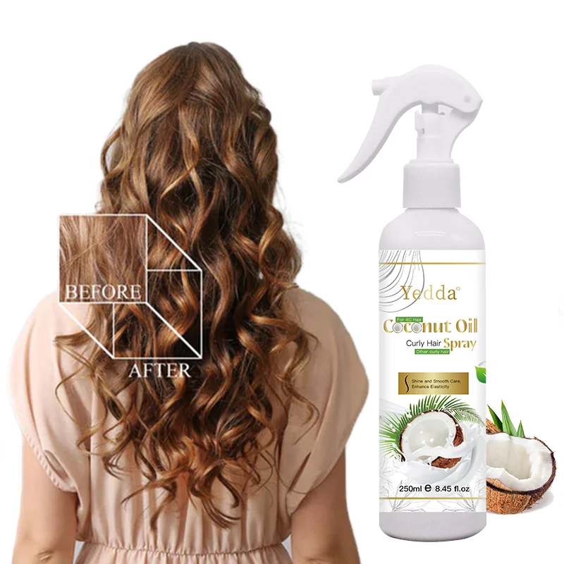 Organic Coconut Leave-In Spray for Curly or 4C Hair To Enhance Curls and Brighten Hair