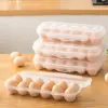 Durable Plastic 12/18 Grids Egg Tray Transparent Anti-collision Egg Storage Box with Lid Stackable Fridge Egg Organizer Kitchen 1