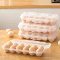 Durable Plastic 12/18 Grids Egg Tray Transparent Anti-collision Egg Storage Box with Lid Stackable Fridge Egg Organizer Kitchen 1