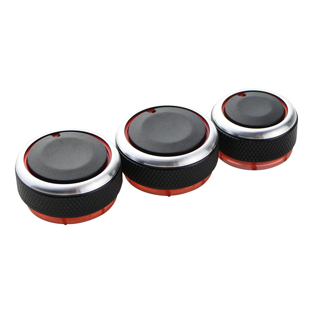 Air Conditioning Knob 3Pcs/set Aluminum Alloy AC Knob Heat Control Switch Button Knob for VW POLO 2002-2014 MK4 MK5 9N 9N3 6R