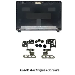 Enhanced Laptop LCD Back Cover with Screen Bezel and Hinges (Black AHinges)